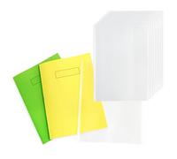 EXERZ A5 Exercise Book Cover 10pcs Clear Water Resistant - Slip On Protective Jackets for Notebook, Book Sleeve, PP (A5 x 10)