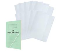 EXERZ A5 Exercise Book Cover 10PK Clear, Water Resistant, Slip On Protective Jackets for Notebook, PVC Sleeve (A5 10pk)