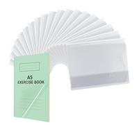 EXERZ A5 Exercise Book Cover 20PK Clear,Water Resistant,Slip On Protective Jackets for Notebook, PVC Sleeve (A5 20pk)