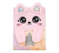 EXERZ A5 Plush Cat Notebook 160 Lined Pages Foldable Ears Kids Journal