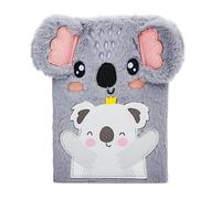EXERZ A5 Plush Koala Notebook with Pen Pocket 160 Lined Pages Kids Journal