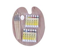Exerz Acrylic Paint Set With Brushes Wooden Palette For Artists Students
