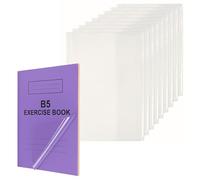 EXERZ B5 Exercise Book Cover 10pcs, Clear Water Resistant (B5 x 10)