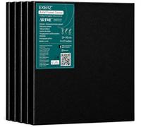 EXERZ Black Stretched Canvas 24x30cm 5pcs Cotton 280GSM