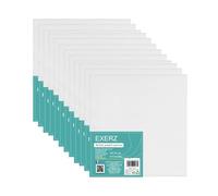 Exerz Canvas Panels 20x20cm 12pcs, Artist Canvas Boards Blank | 100% Cotton, 280gsm, 0.3cm Thickness | Triple Primed, Acid-Free, Medium Grain - Oil & Acrylic