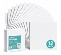 Exerz Canvas Panels 20x25cm, 12 Pack Blank Cotton Canvas Boards, Triple Primed Acid-Free Canvases for Acrylic & Oil Painting