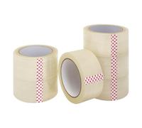 EXERZ Clear Packing Tape 6 Pack - 48mm x 66m Strong Transparent Parcel Tape Rolls - Long-Lasting Adhesive Sealing Tape for Boxes, Moving, Storage, Office & Shipping