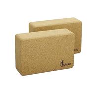 Exerz Cork Yoga Blocks 2 Pack Natural Bricks 23 x 15 x 7.5 cm