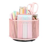 EXERZ Desk Organiser 360 Rotating Pen Holder Storage Caddy Light Pink