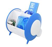 EXERZ Desk Organiser 90 Degree Rotary Pen Holder with Stationery Set Blue