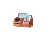 EXERZ Desk Organiser/Desk Tidy Caddy - Assembly by Youself Easily - Pen Holder/Multifunctional Organiser with 7 Compartments (Wooden)
