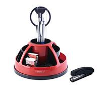 EXERZ Desk Organiser Red, Rotating Pencil Holder, Desk Tidy Swivel 360° Stationery Included(Red)