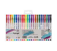 EXERZ Gel Pen Set 24pcs Rainbow Colour Arts and Crafts -Fine Ink Ballpoint Pens, Vibrant Colour, Free Flowing, Include Glitter, Neon, MetallicaAnd Classic Shades