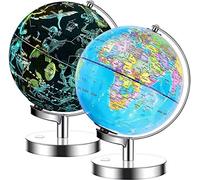 Exerz Illuminated World Globe 23cm LED Constellation Lamp Metal Base