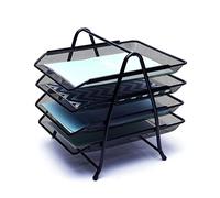EXERZ Letter Trays 4 layers Paper Sorter Desk File Organiser Black