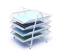 EXERZ Letter Trays 4 layers Paper Sorter Desk File Organiser White