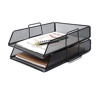 EXERZ Paper Sorter/Tray/Desk Organiser/File Holder 2pcs - Office, School (Black)