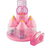 EXERZ Pink Rotary Desk Organiser Pen Tidy Set,