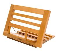 EXERZ Wooden Cookbook Stand Adjustable Beech Book Holder and Tablet Easel