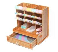 EXERZ Wooden Desk Organiser with Drawers 5 Tier MDF Paper Storage Caddy