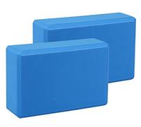 Exerz Yoga Blocks 2 Pack EVA Foam Gym Bricks Pilates Stretch Blue