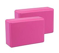Exerz Yoga Blocks 2 Pack EVA Foam Gym Bricks Pilates Stretch Pink