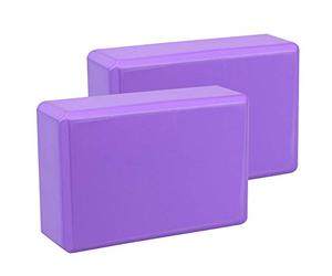 Exerz Yoga Blocks 2 Pack EVA Foam Gym Bricks Pilates Stretch Purple