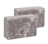 EXERZ Yoga Blocks 2pcs EVA Foam Bricks For Pilates Gym Home Marble Grey