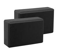 EXERZ Yoga Blocks 2pcs Gym Bricks -Comfortable Fitness Yoga Bricks, Anti-Slip, Lightweight and Travel Friendly Pilates Practice (Black)