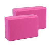 EXERZ Yoga Blocks 2 pack EVA Foam Exercise Workout Fitness Bricks, Pilates Stretch Handstand Non-Slip Gym Blocks, Gymnastics (Pink 2pcs)
