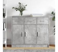 exeter wooden sideboard with 3 doors 3 drawers in concrete grey