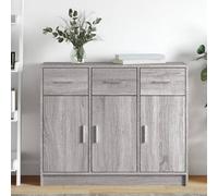 exeter wooden sideboard with 3 doors 3 drawers in grey sonoma