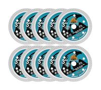 EXFEIN 3 Inch Tile Disc 10pcs, Super Thin Diamond Saw Blade for Cutting Porcelain Tiles Granite Marble Ceramics Diamond Disc
