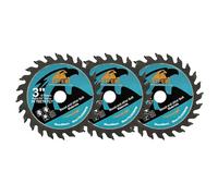 EXFEIN 3 Inch Wood Cutting Disc 3pcs - 24T TCT Carbide Tipped Teeth Compact Circular Cutting Disc with 3/8-Inch Arbor, General Purpose for Cuttting in Wood Plastic and Composite Materials