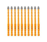 EXFEIN 6mm 10pcs Serrated Tungsten Carbide Drill Bits - Upgrated Masonry Drill Bits for Tile Concrete Brick Marble Wood Plastic