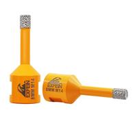EXFEIN Diamond Core Drill Bit - 2pcs 8mm Tile Hole Saw Drill Bit for Drilling Ceramic Porcelain Tile Marble Brick Granite M14 Thread Dry Core Drill Bit