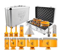 EXFEIN Diamond Core Drill Bits Set 12pcs - 6/6/8/20/25/35/50/68/100mm Tile Hole Saw M14 Thread + 20mm Finger Bit + 50mm Chamfer Bit+ Hex Adapter for Porcelain Tile Ceramic Marble Brick Granite