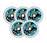 EXFEIN Diamond Disc 3" x 3/8" 5pcs Arbor for Granite, Hard Concrete,Hard Artificial Stone,Natural Stones Diamond Cutting Disc