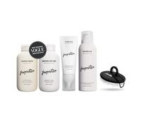 Exfoliating and Fat Control Set, Anti Dandruff Shampoo, Conditioner, Restoring Serum, Scalp Brush and Cleansing Mask for Women and Men, Dermatologist Formulated