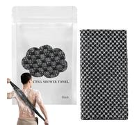 Exfoliating Antibacterial Shower Towel - Double-Sided Body Scrub for Smooth & Glowing Skin, Premium Microfiber Back Scrubber for Men & Women, Gentle on Sensitive Skin (1PC(Black))