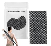 Exfoliating Antibacterial Shower Towel - Double-Sided Body Scrub Glove for Smooth & Glowing Skin, Premium Microfiber Back Scrubber for Men & Women, Gentle on Sensitive Skin, Quick-Drying (Black)