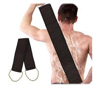 Exfoliating Back Scrubber for Shower, 32 Inches Back Washer with Handles Double Sided Body Exfoliator Bath Tool to Scrub Your Body Deeply Back Washers for Shower for Men & Women (Black)