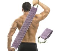 Exfoliating Back Scrubber for Shower, 34 Inches Back Scrubber with Handles, Double Sided Body Exfoliator Bath Tool, Exfoliating Washcloth to Scrub Your Body Deeply for Men & Women(Light Purple)
