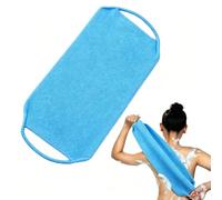 Exfoliating Back Scrubber Strap with Handles, Stretch Nylon Bath Tow - Blue | Stretch nylon back scrubber strap helps wash and exfoliate hard-to-reach areas during showers and baths while the end handles