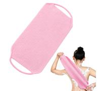 Exfoliating Back Scrubber Strap with Handles, Stretch Nylon Bath Tow - Pink | Stretch nylon back scrubber strap helps wash and exfoliate hard-to-reach areas during showers and baths while the end handles