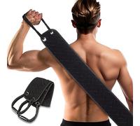 Exfoliating Back Scrubber with Upgraded Handles, 38.5 Inch Double-Sided Body Scrub Bath Exfoliator, Exfoliating Washcloth for Use in Shower, Back Washer to Deep Clean Your Skin for Men & Women (Black)