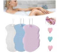 Exfoliating Bath Sponge, 3D Super Soft Magic Exfoliating Bath Sponge, Berosely Radiant Skin Sponge & Dead Skin Remover, Skin Friendly and Reusable for Adults Children (White/Blue/Pink)