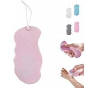 Exfoliating Bath Sponge, Super Soft 3D Body Scrubber Sponge, Reusable Deep Cleaning Shower Sponges for Recovering Body and Face Dead Skin (Pink+Hook)