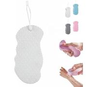 Exfoliating Bath Sponge, Super Soft 3D Body Scrubber Sponge, Reusable Deep Cleaning Shower Sponges for Recovering Body and Face Dead Skin (White+Hook)