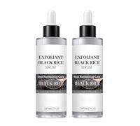 Exfoliating Black Rice Ampoule, Black Rice Exfoliant Ampoule, Gentle Exfoliator for Face, Deep Cleaning and Hydrating, Refining Pores, Dead Skin Remover for All Skin Types (2Pcs, 160ml)